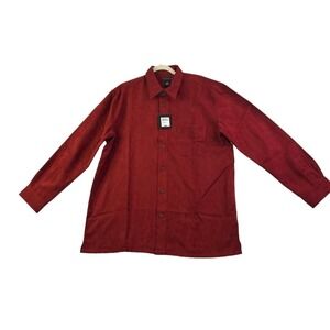 Consensus Sportswear Men's Long Sleeve Vintage Red Corduroy Shirt Size LG NWT